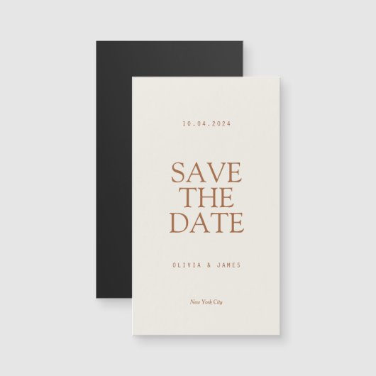 Eenvoudige warme herfstbruiloft Save the date (Voorkant / Achterkant)