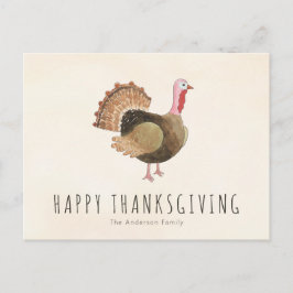 Eenvoudige warme kalkoen Thanksgiving Feestdagenkaart