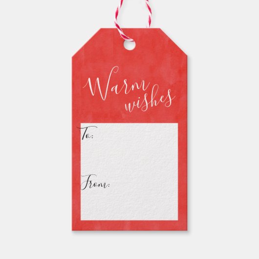 Eenvoudige warme wensen #Christmas #Holiday Cadeaulabel (Voorkant)