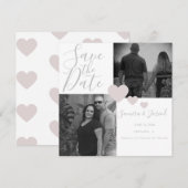 Eenvoudige warmteroze grijze fotocollage (Voorkant / Achterkant)