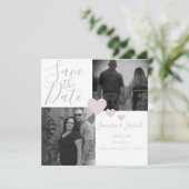 Eenvoudige warmteroze grijze fotocollage (Staand voorkant)