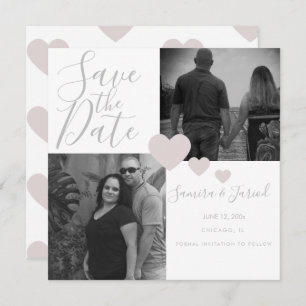 Eenvoudige warmteroze grijze fotocollage