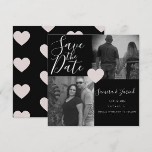 Eenvoudige warmteroze zwarte fotocollage