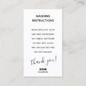 Eenvoudige wasinstructies Hartelijk dank Visitekaartje (Voorkant)