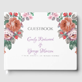 Eenvoudige watercolor bloemen gastenboek