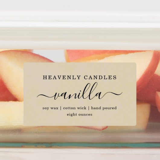 Eenvoudige WATERDICHTE Kaars Sticker Labels (Aangebracht)