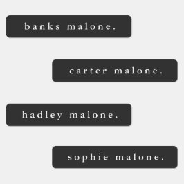 Eenvoudige waterdichte naam voor zwart-wit type labels