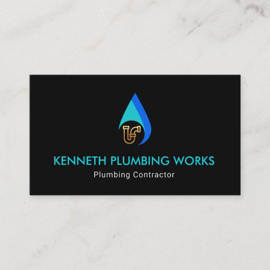 Eenvoudige waterdruppel speciale gouden buizen visitekaartje (Voorkant)