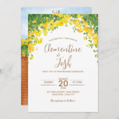 Eenvoudige waterkleur bruiloft uitnodiging (Voorkant / Achterkant)