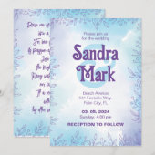 Eenvoudige waterkleur trouw uitnodiging (Voorkant / Achterkant)