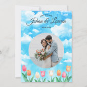 Eenvoudige waterkleur trouw uitnodiging (Achterkant)