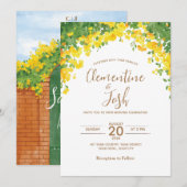 Eenvoudige waterkleur trouw uitnodiging (Voorkant / Achterkant)