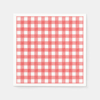 Eenvoudige watermeloen gingham papieren servetten