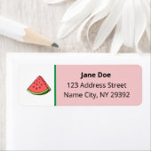 Eenvoudige Watermelon Slice Return Adres Label (Insitu)