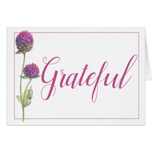 Eenvoudige Waterverf Amaranth Thistle Flower Weddi (Voorkant Horizontaal)