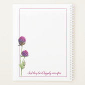 Eenvoudige Waterverf Amaranth Thistle Flower Weddi Planner (Achterkant)