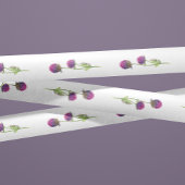 Eenvoudige Waterverf Amaranth Thistle Flower Weddi Satijnen Lint