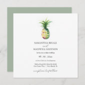 Eenvoudige Waterverf ananas bruiloft uitnodigen Kaart (Voorkant / Achterkant)