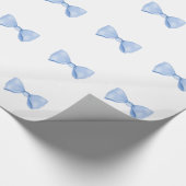 Eenvoudige Waterverf Baby Blauwe Boog Cadeaupapier (Hoek)