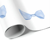 Eenvoudige Waterverf Baby Blauwe Boog Cadeaupapier (Rol Hoek)