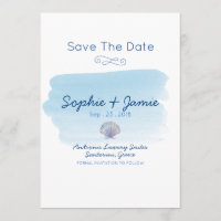 Eenvoudige Waterverf Beach Wedding Save the Date