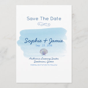Eenvoudige Waterverf Beach Wedding Save the Date