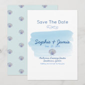 Eenvoudige Waterverf Beach Wedding Save the Date (Voorkant / Achterkant)