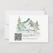 Eenvoudige Waterverf Berg QR Code Bruiloft RSVP Kaartje (Voorkant)