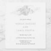 Eenvoudige Waterverf bergen legant Natuur Wedding Wijn Etiket (Enkel label)