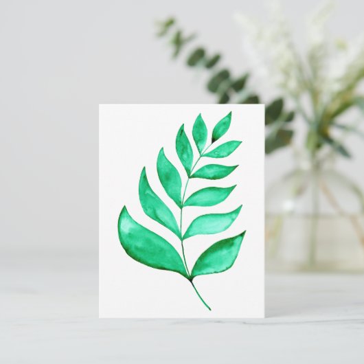 Eenvoudige waterverf bijkantoren - groen feestdagenkaart (Staand voorkant)