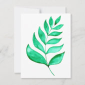 Eenvoudige waterverf bijkantoren - groen feestdagenkaart (Voorkant)