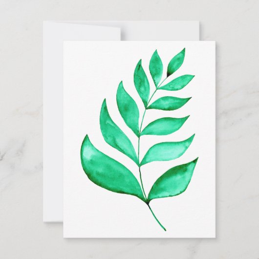 Eenvoudige waterverf bijkantoren - groen feestdagenkaart (Voorkant)