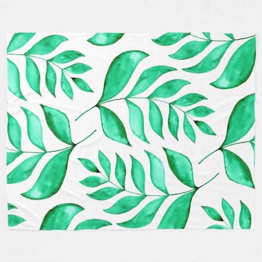 Eenvoudige waterverf bijkantoren - groen fleece deken (Voorkant (Horizontaal))