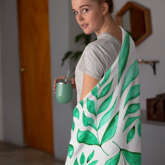 Eenvoudige waterverf bijkantoren - groen fleece deken