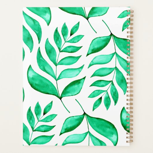 Eenvoudige waterverf bijkantoren - groen planner (Achterkant)