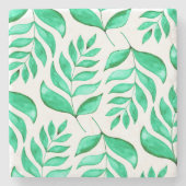 Eenvoudige waterverf bijkantoren - groen stenen onderzetter (Voorkant)