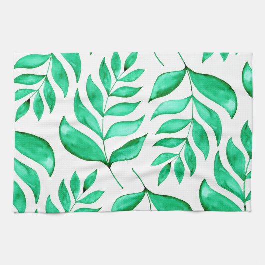 Eenvoudige waterverf bijkantoren - groen theedoek (Horizontaal)