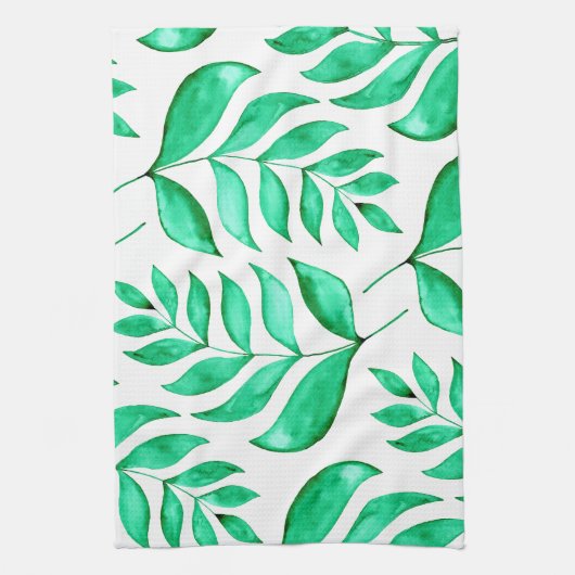 Eenvoudige waterverf bijkantoren - groen theedoek (Verticaal)