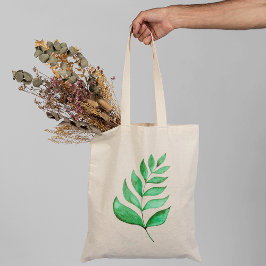 Eenvoudige waterverf bijkantoren - groen tote bag