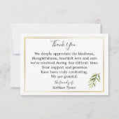 Eenvoudige Waterverf blad en tak Memorial Bedankkaart (Voorkant)