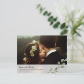 Eenvoudige Waterverf bladeren | Trouwfoto Dank u w Briefkaart (Staand voorkant)