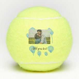 Eenvoudige waterverf blauwe ballonnen voeg foto te tennisballen