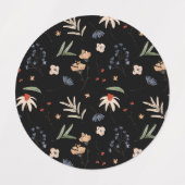 Eenvoudige waterverf bloemen 1 labels (Design 2)