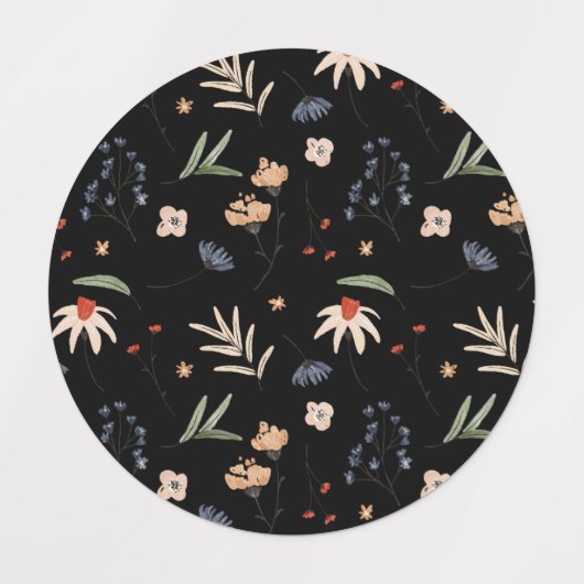 Eenvoudige waterverf bloemen 1 labels (Design 2)