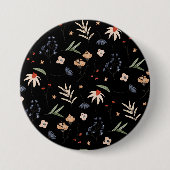 Eenvoudige waterverf bloemen 1 ronde button 7,6 cm (Voorkant)