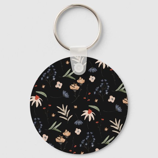 Eenvoudige waterverf bloemen 1 sleutelhanger (Voorkant)