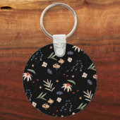 Eenvoudige waterverf bloemen 1 sleutelhanger (Voorkant)