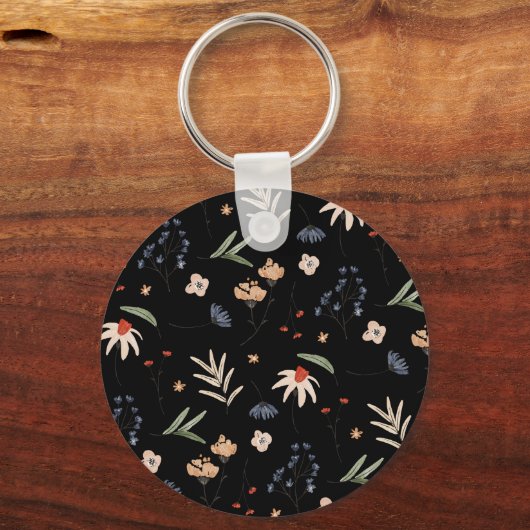 Eenvoudige waterverf bloemen 1 sleutelhanger (Voorkant)