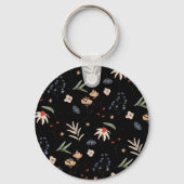 Eenvoudige waterverf bloemen 1 sleutelhanger (Achterkant)