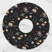 Eenvoudige waterverf bloemen 1 wijnglaslabel (Achterkant)